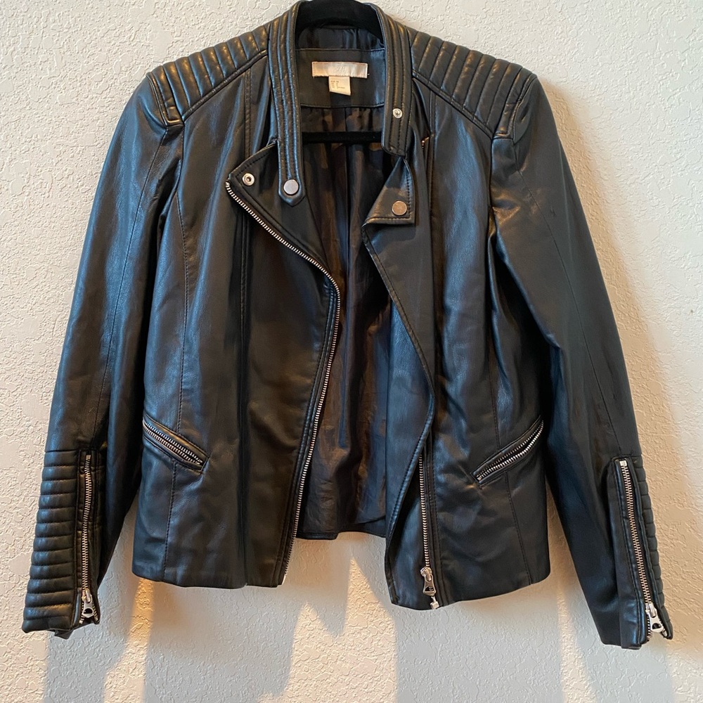 Black leather jacket - H&M